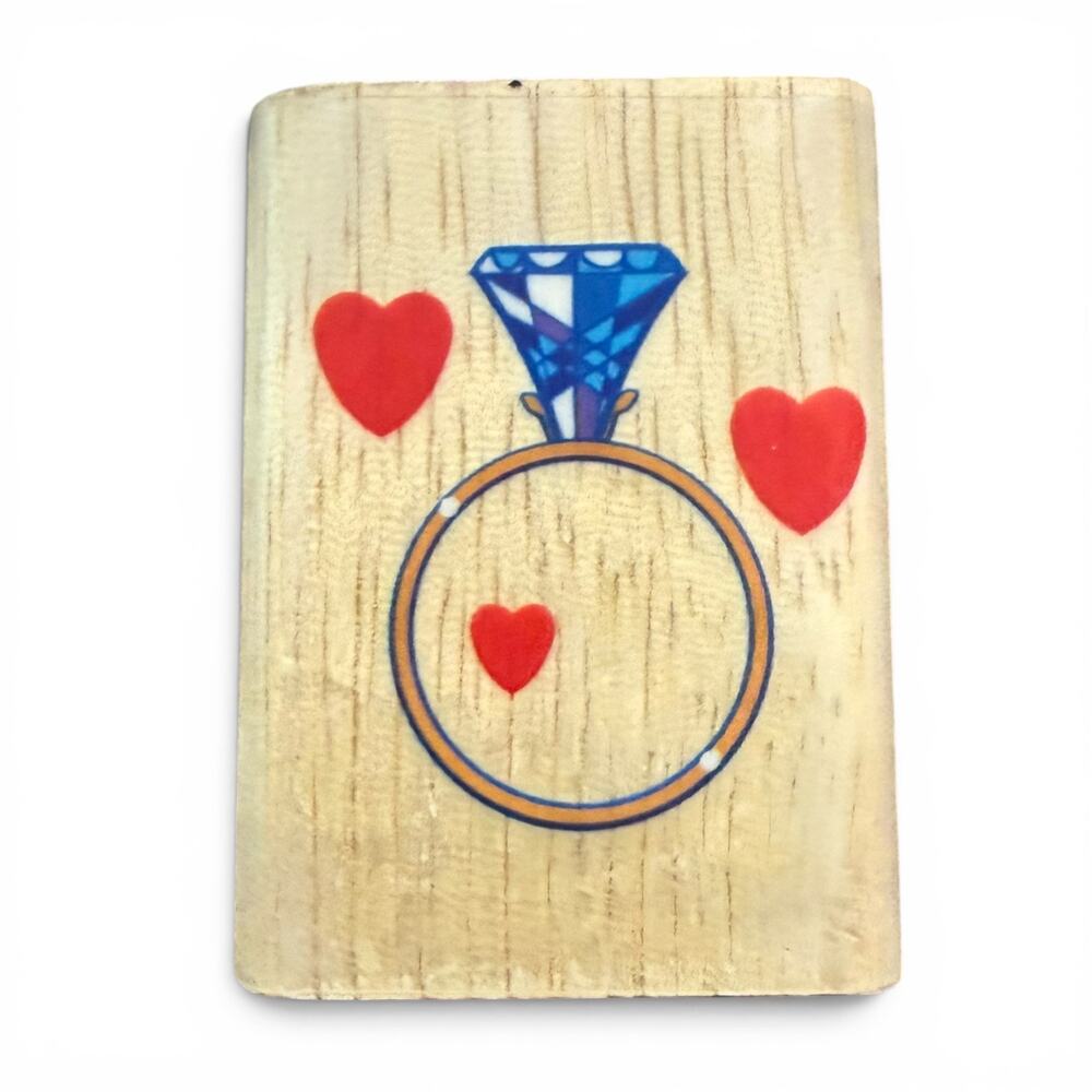Stamps Etc Engagement Wedding Ring With Hearts Rubber Stamp CRI-116-B